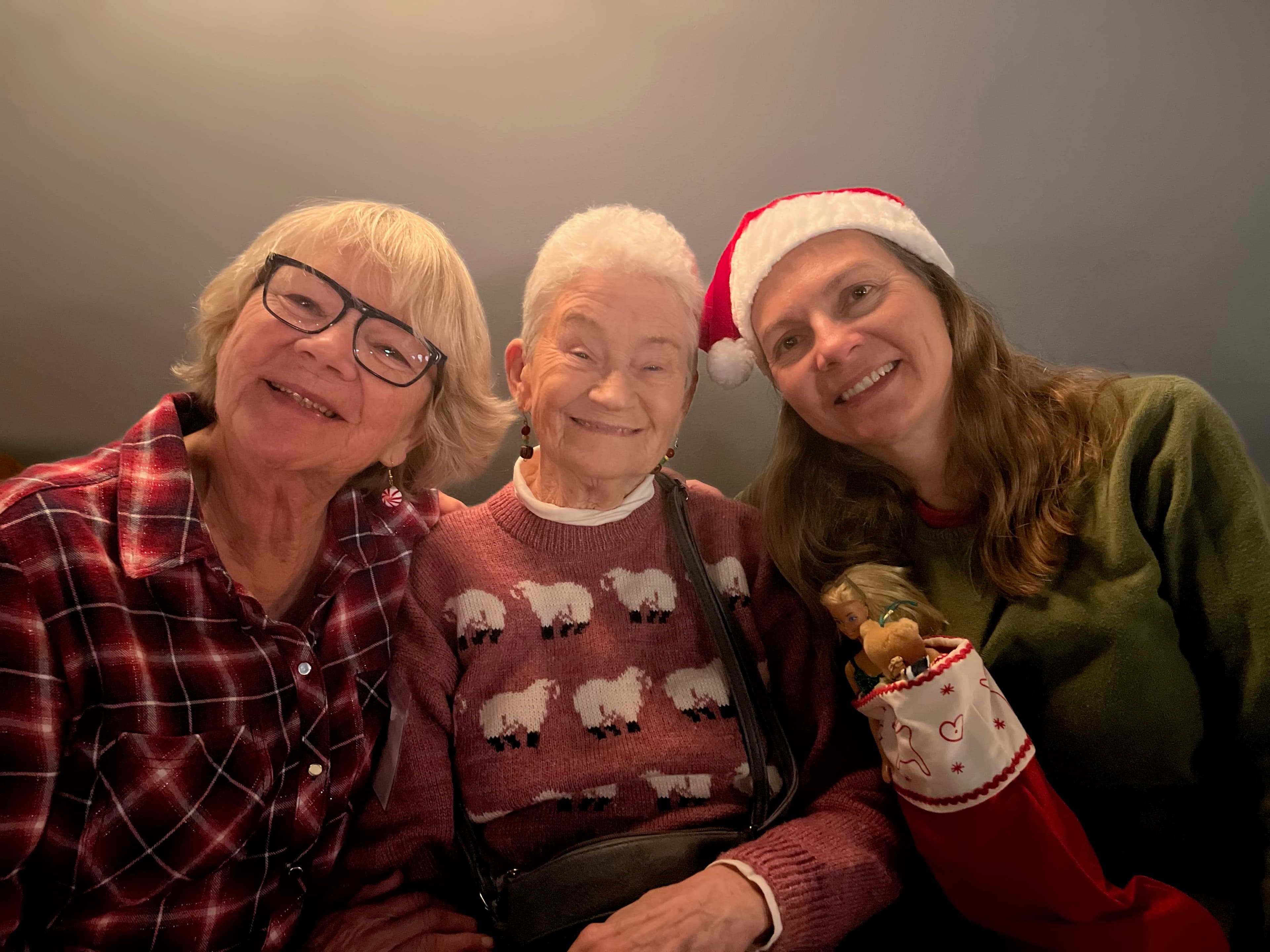 Caroline Giroux, MD, right, with her mother Rita Grenier (left), who was visiting from Canada, and Lynn Meyer.