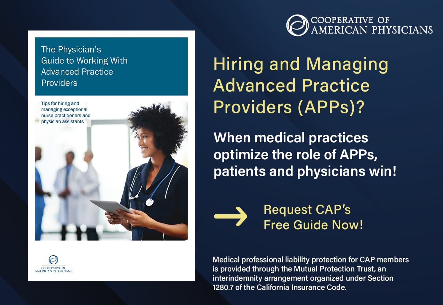 Request CAP's free guide to working with advanced practice providers