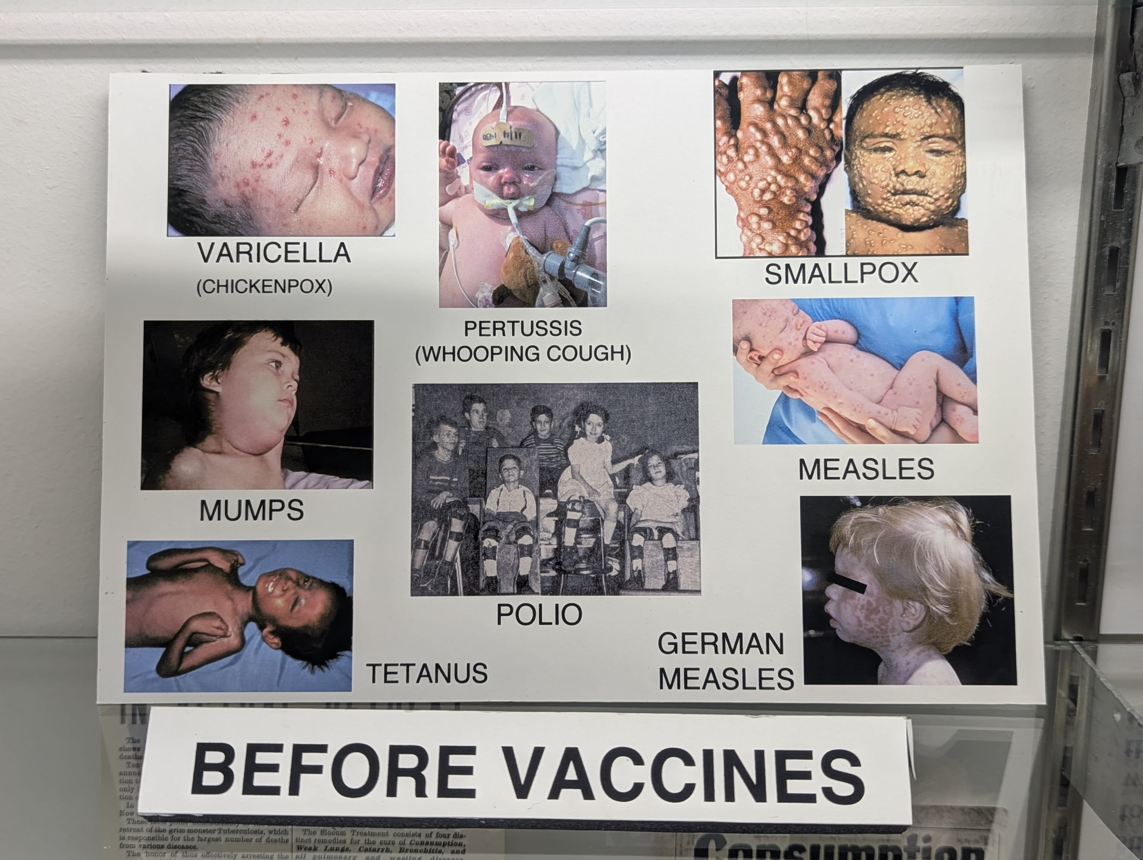 A sign with pictures of people and their babies